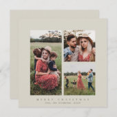 Elegant Minimale Vierkant Triple Foto Feestdagenkaart (Voorkant / Achterkant)