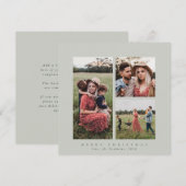 Elegant Minimale Vierkant Triple Foto Feestdagenkaart (Voorkant / Achterkant)