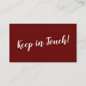 Elegant, minimale wijziging van adres Burgundy Car Informatiekaartje (Achterkant)