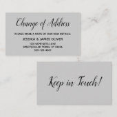 Elegant, minimale wijziging van adresgrijze kaart (Voorkant / Achterkant)