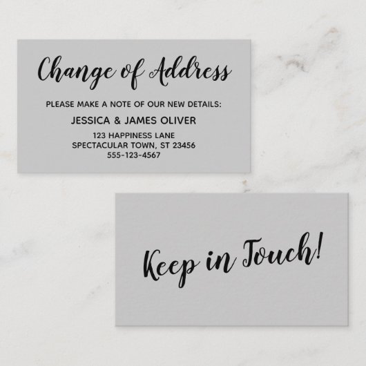 Elegant, minimale wijziging van de adreskaart informatiekaartje (Voorkant / Achterkant)