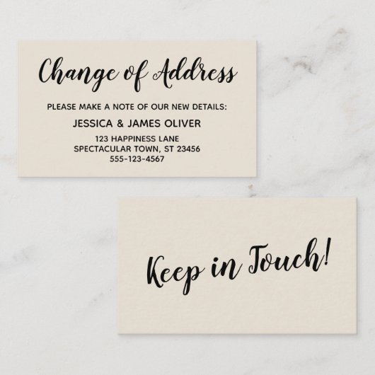 Elegant, minimale wijziging van de adreskaart informatiekaartje (Voorkant / Achterkant)