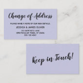 Elegant, minimale wijziging van de adreslavenderka informatiekaartje (Voorkant / Achterkant)