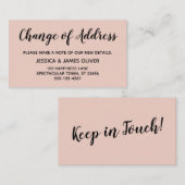 Elegant, minimale wijziging van het adres Blush Pi Informatiekaartje (Voorkant / Achterkant)