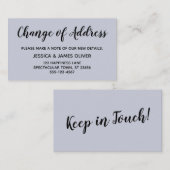 Elegant, minimale wijziging van het adres Stusty B Informatiekaartje (Voorkant / Achterkant)