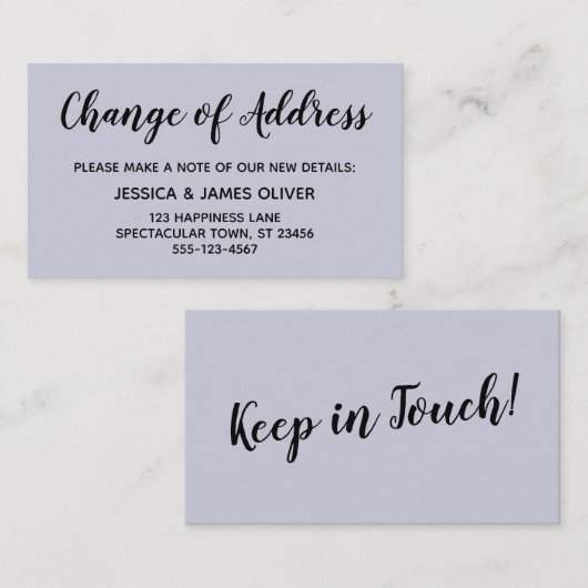 Elegant, minimale wijziging van het adres Stusty B Informatiekaartje (Voorkant / Achterkant)