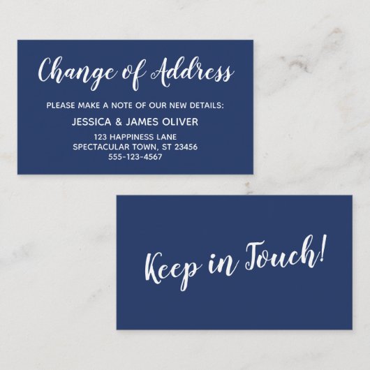 Elegant, minimale wijziging van het adres van de b informatiekaartje (Voorkant / Achterkant)