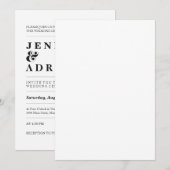 Elegant — minimale witte, eenvoudige Invita Kaart (Voorkant / Achterkant)