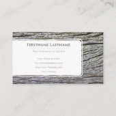 Elegant minimale witte houten houtachtige houtware visitekaartje (Achterkant)