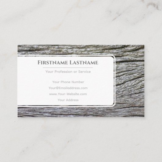 Elegant minimale witte houten houtachtige houtware visitekaartje (Achterkant)