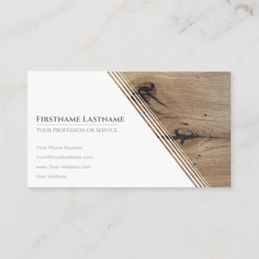 Elegant minimale witte houten vloerbedekking visitekaartje (Achterkant)