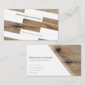 Elegant minimale witte houten vloerbedekking visitekaartje (Voorkant / Achterkant)