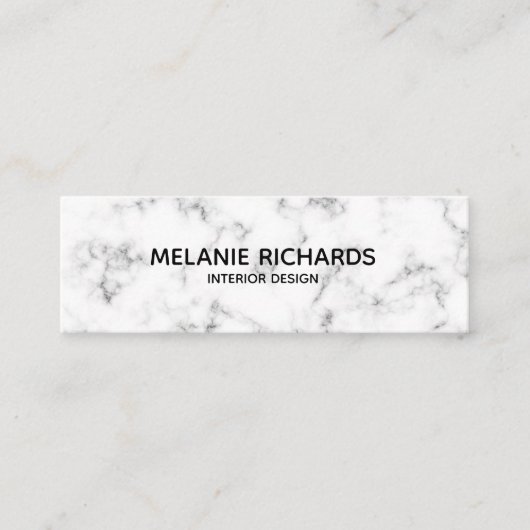 Elegant minimale witte marmer professionele mini visitekaartje (Voorkant)