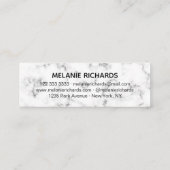 Elegant minimale witte marmer professionele mini visitekaartje (Achterkant)