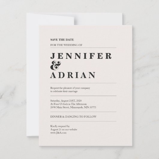 Elegant minimale witte moderne bruiloft bespaart d (Voorkant)