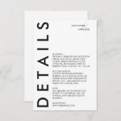 Elegant minimale witte moderne buitenband informatiekaartje (Voorkant / Achterkant)