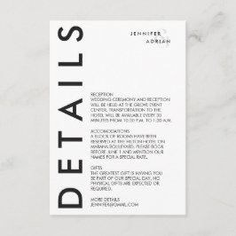 Elegant minimale witte moderne buitenband informatiekaartje