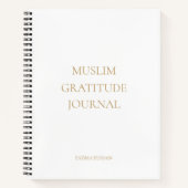 Elegant minimale witte moslim dankbaarheid Journal Notitieboek (Voorkant)