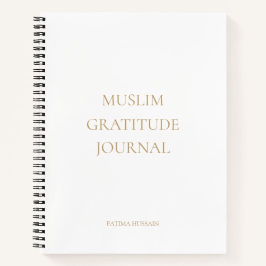Elegant minimale witte moslim dankbaarheid Journal Notitieboek (Voorkant)