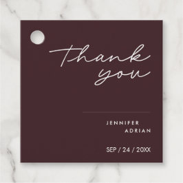 Elegant Minimale zegelbruine moder Bedankjes Labels