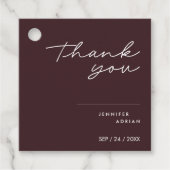 Elegant Minimale zegelbruine moder Bedankjes Labels (Voorkant)