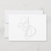 Elegant Minimale Zwart-witmonogram bruiloft RSVP Kaartje (Achterkant)