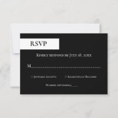 Elegant Minimale Zwart-witmonogram bruiloft RSVP Kaartje (Voorkant)