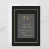 Elegant Minimale zwarte en goudkeuzevrijheid RSVP Kaart (Voorkant)