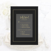 Elegant Minimale zwarte en goudkeuzevrijheid RSVP Kaart