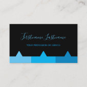 Elegant minimale zwarte en indigo blauwe monogram visitekaartje (Voorkant)