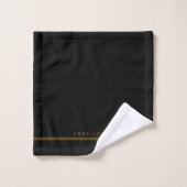 Elegant Minimale zwarte Gold Line-naam Bad Handdoek (Wasdoekje)