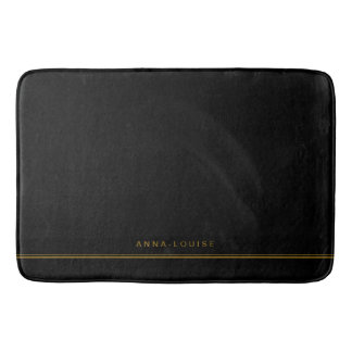 Elegant Minimale zwarte Gold Line-naam Badmat