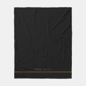 Elegant Minimale zwarte Gold Line-naam Fleece Deken (Voorkant)