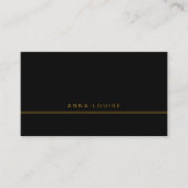 Elegant Minimale zwarte Gold Line-naam Visitekaartje (Voorkant)
