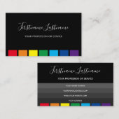 Elegant minimale zwarte regenboogkleurstrepen visitekaartje (Voorkant / Achterkant)