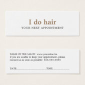 Elegant Minimale zwarte witte gouden haar Mini Visitekaartjes (Voorkant /achterkant)