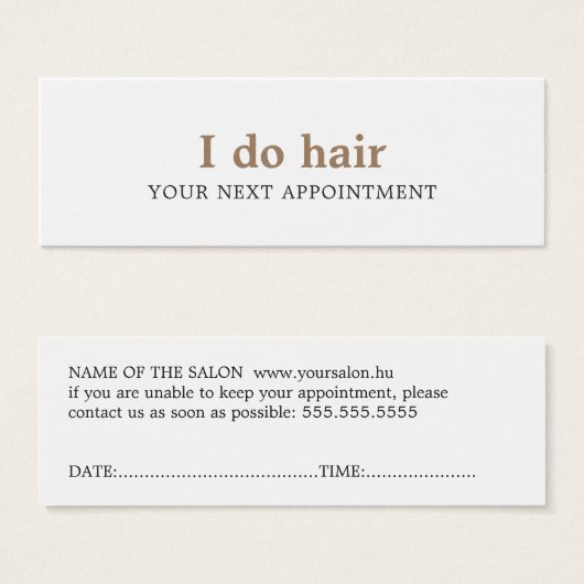 Elegant Minimale zwarte witte gouden haar Mini Visitekaartjes (Voorkant /achterkant)