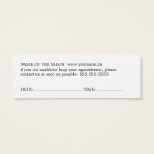 Elegant Minimale zwarte witte gouden haar Mini Visitekaartjes (Achterkant)