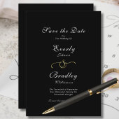 Elegant Minimale zwarte witte Manuscript sparen de Kaart