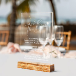 Elegant Minimali Botanical Vrijgezellenfeest Bar M Acryl Bord