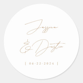 Elegant minimalisantnamen Datum waarop Gold is Ronde Sticker