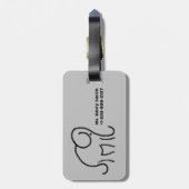 Elegant minimaliseert de koele gestileerde olifant bagagelabel (Achterkant verticaal)