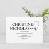 Elegant minimalism Wedding Dinner and Dancing Kaart (Staand voorkant)