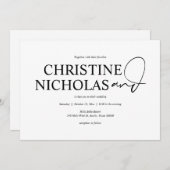 Elegant minimalism Wedding Dinner and Dancing Kaart (Voorkant / Achterkant)