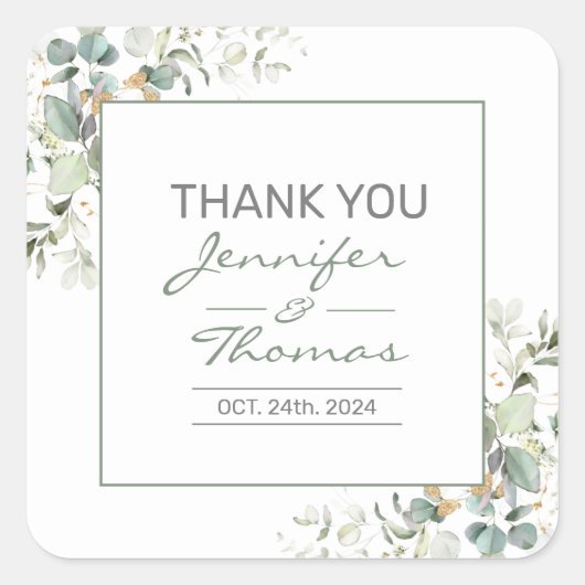 Elegant, minimalisme, groene bladeren Stickers (Voorkant)