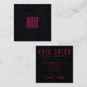 Elegant minimalisme zwarte roze duo toon vierkante visitekaartje (Voorkant / Achterkant)