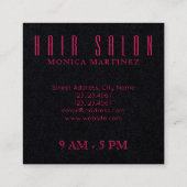 Elegant minimalisme zwarte roze duo toon vierkante visitekaartje (Achterkant)