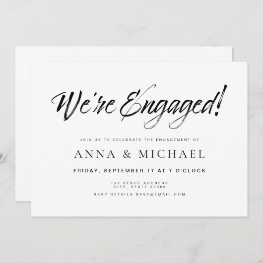 Elegant-minimalispartij Kaart (Voorkant / Achterkant)