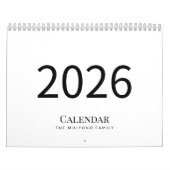 Elegant Minimalist 2026 Calendar Kalender (Hoes)
