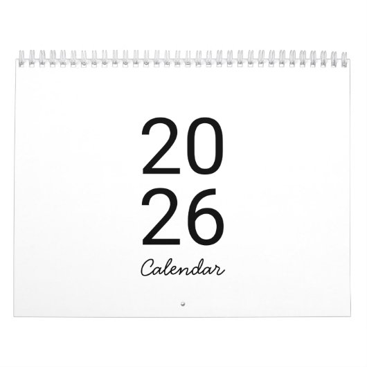 Elegant Minimalist 2026 Calendar Kalender (Hoes)